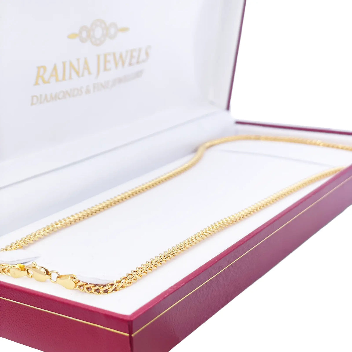 22ct Gold Necklace Foxtail Lightweight High Polished Chain 20 Inches 3mm Width 