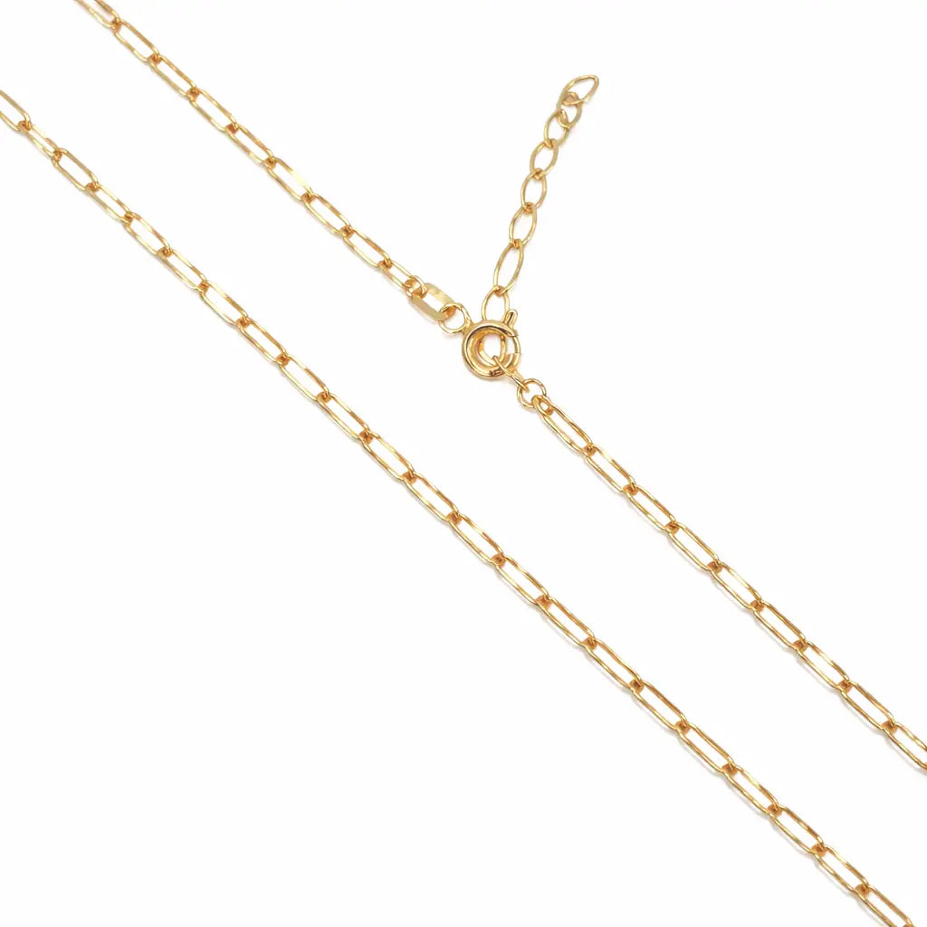22ct Gold Paper Clip Link Necklace High Polished 19 Inches 2mm Wide 