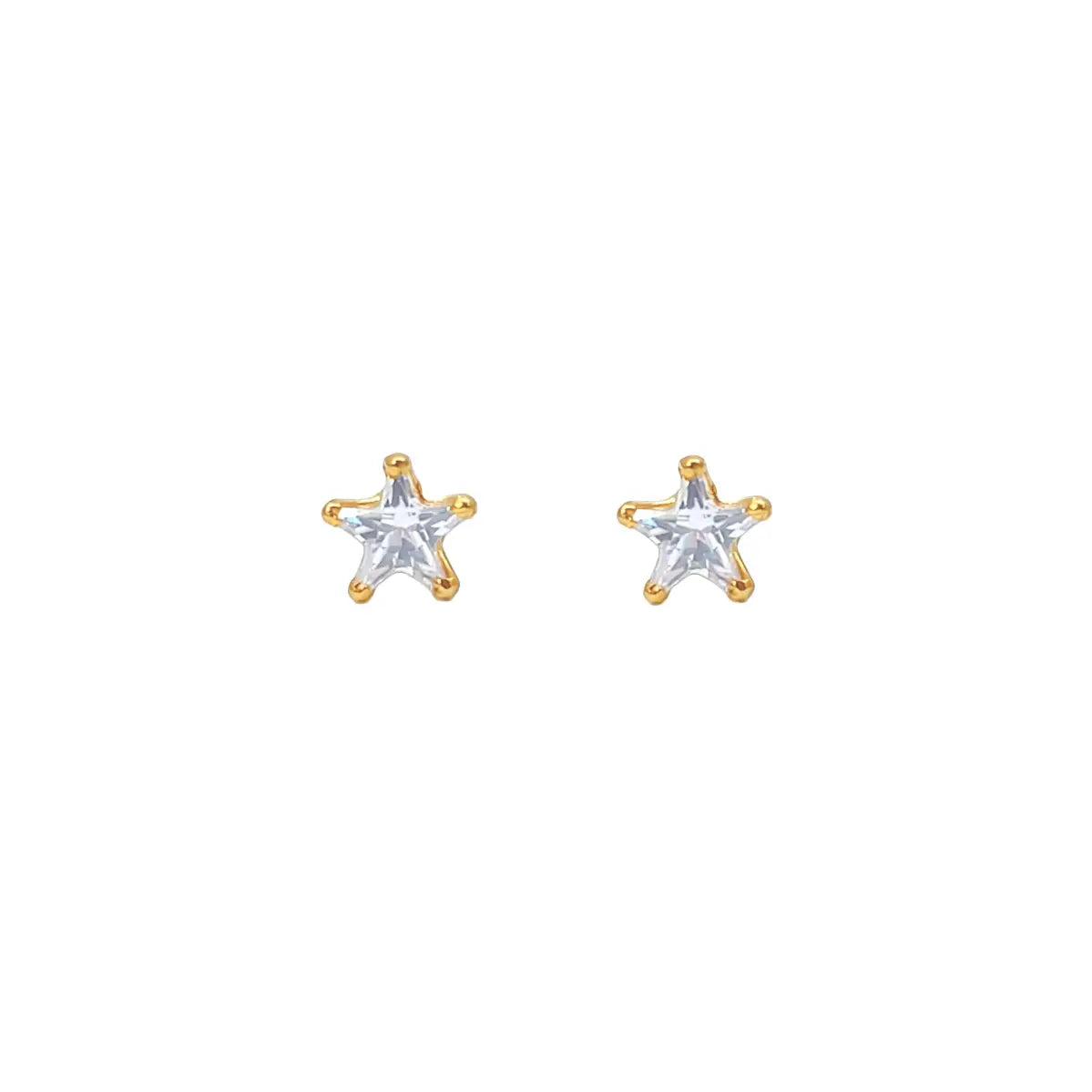 22ct Gold Star Childrens Tiny Stud Earrings 3.8mm 