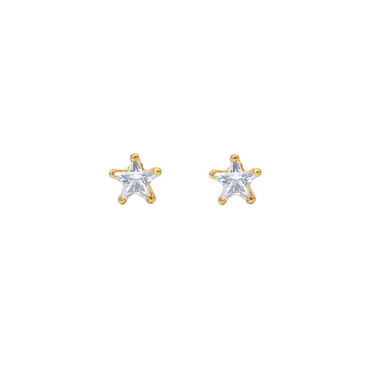 22ct Gold Star Childrens Tiny Stud Earrings 3.8mm 