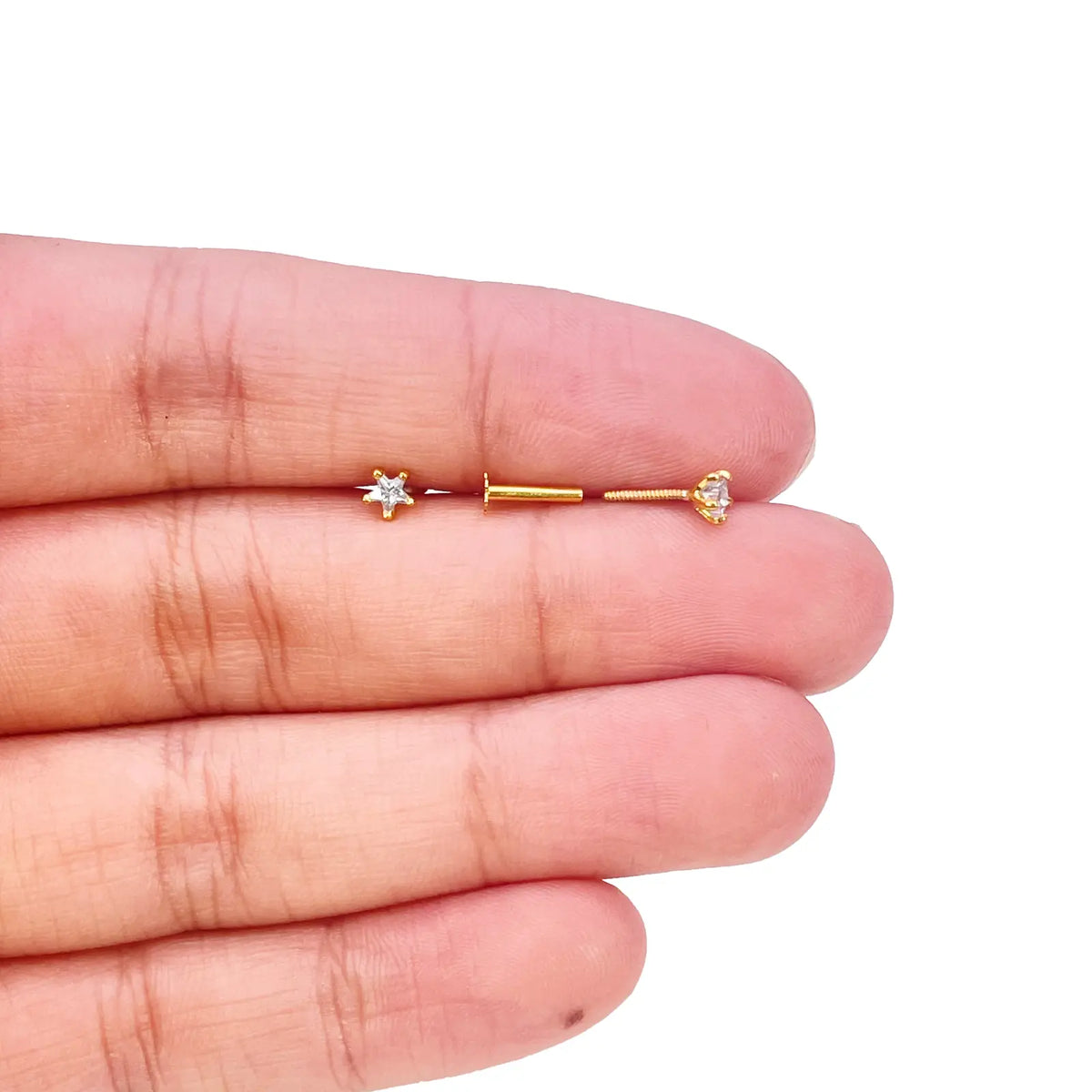 22ct Gold Star Childrens Tiny Stud Earrings 3.8mm 