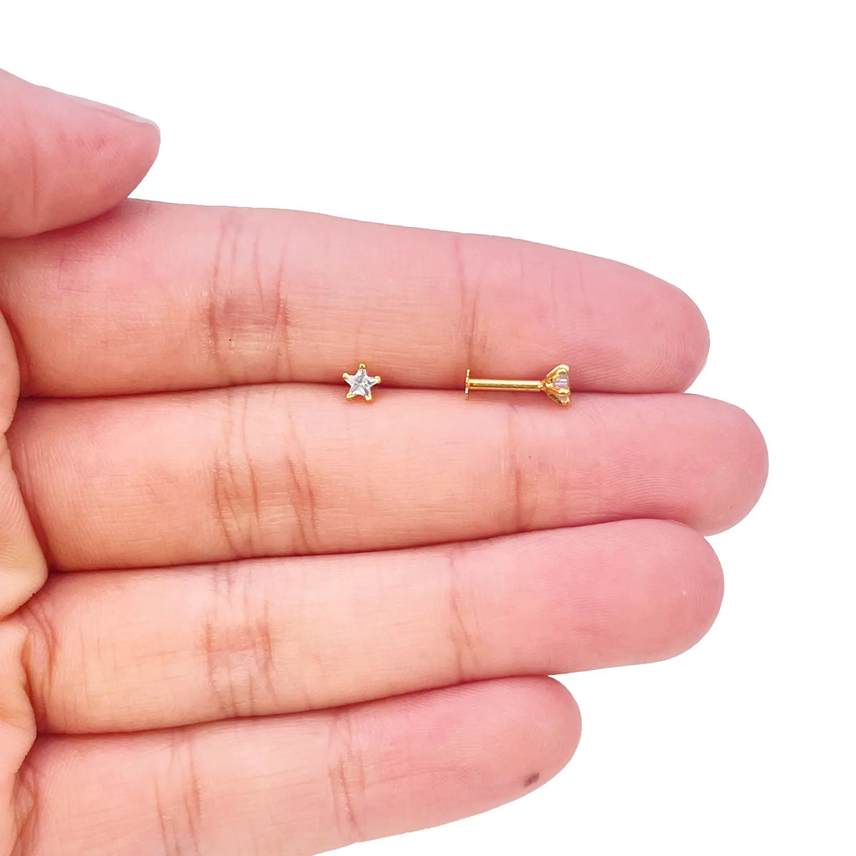 22ct Gold Star Childrens Tiny Stud Earrings 3.8mm 