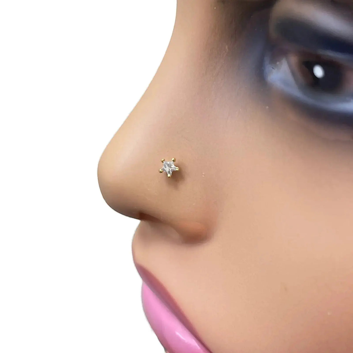 22ct Gold Star Tiny Nose Stud/Pin 3.8mm Width