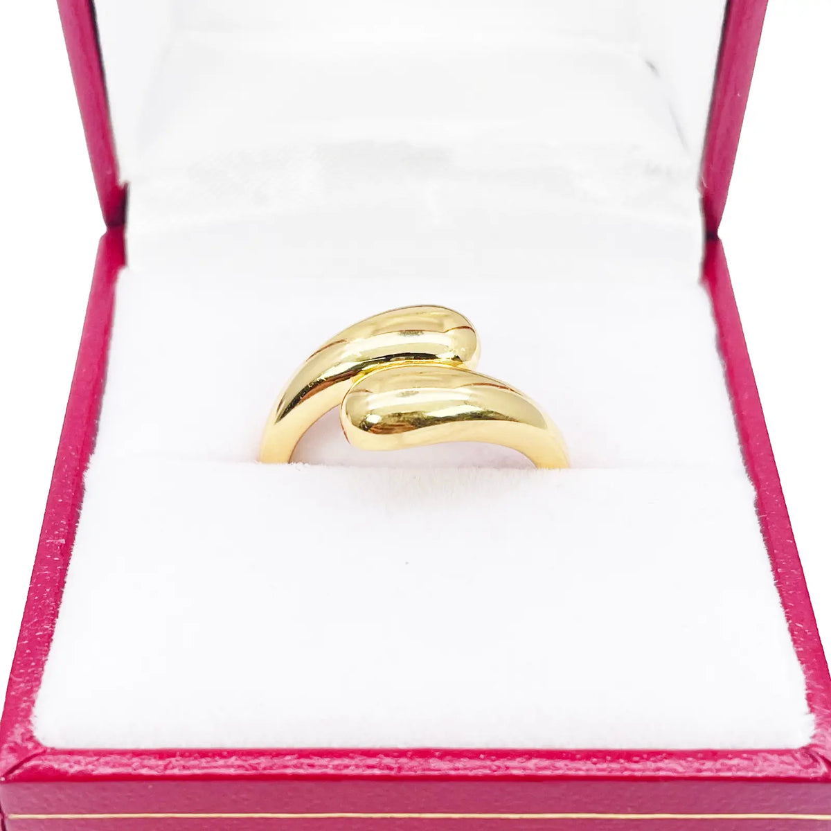 22ct Gold Teardrop Crossover Ring High Polished Ladies Ring 