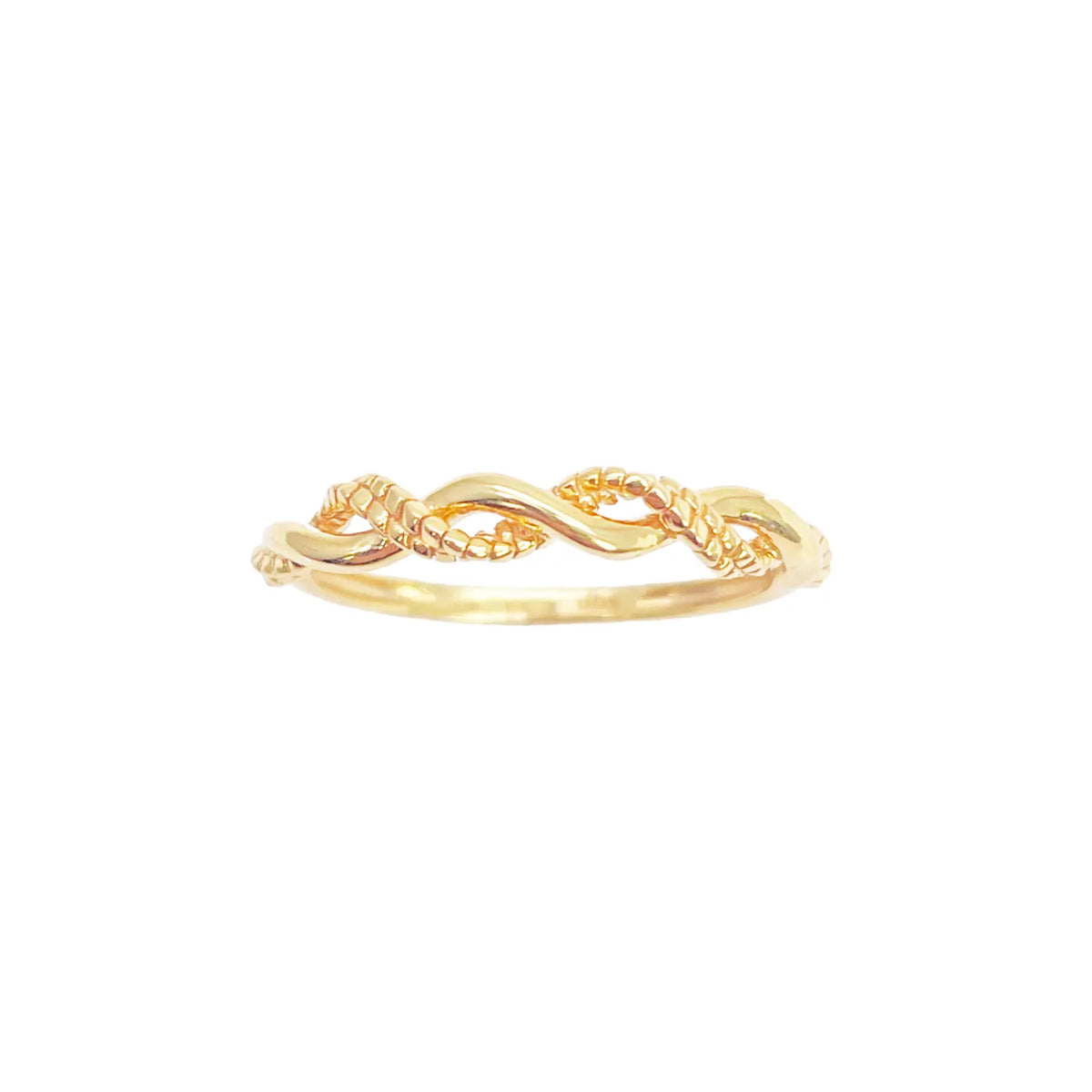 22ct Gold Twisted Ring Braided Crossover High Polished 3 mm Width Size L 
