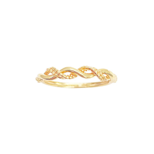 22ct Gold Twisted Ring Braided Crossover High Polished 3 mm Width Size L 