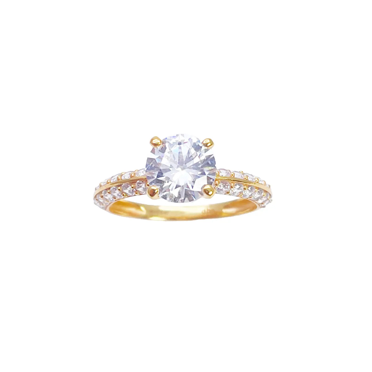 22ct Yellow Gold 4-Claw Half Eternity Engagement Ring & Matching Band 