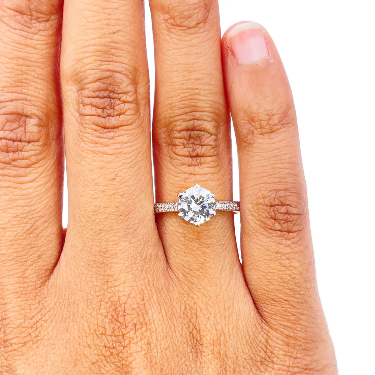 22ct Yellow Gold 6-Claw Cubic Zirconia Solitaire Ring 8 mm Width 