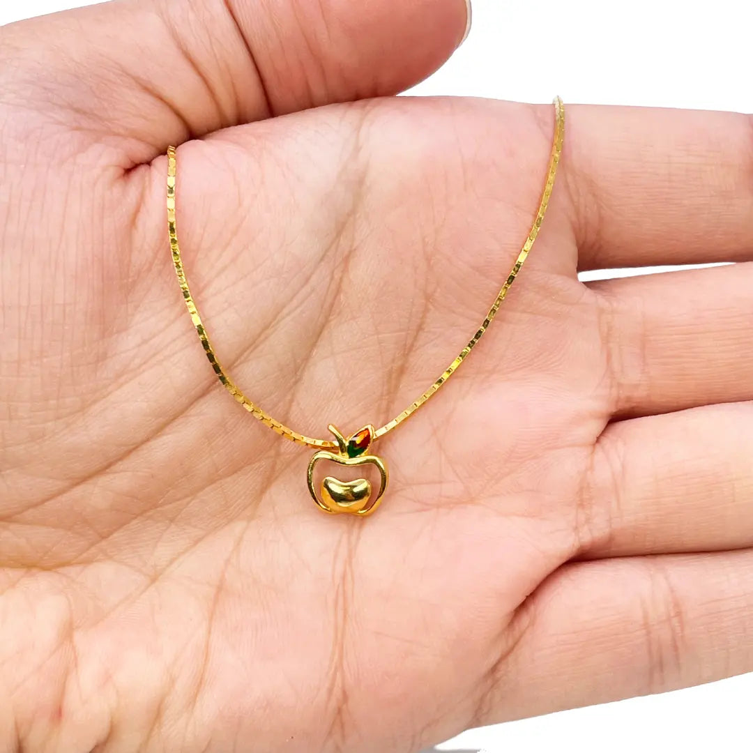 22ct Yellow Gold Baby / Childrens Necklace and Earrings Set 12.5'' inch 