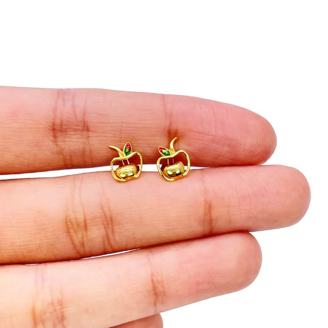 22ct Yellow Gold Baby / Childrens Necklace and Earrings Set 12.5'' inch 