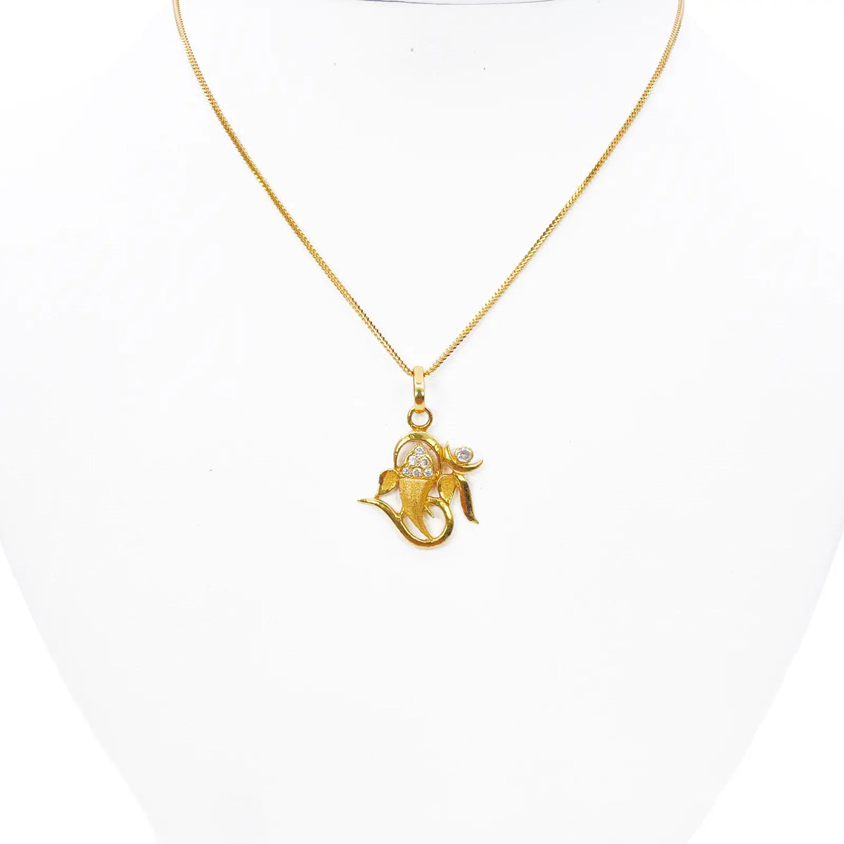 22ct Yellow Gold Beautiful High Polished & Matt Ganesha Pendant 22mm Length  Pendant