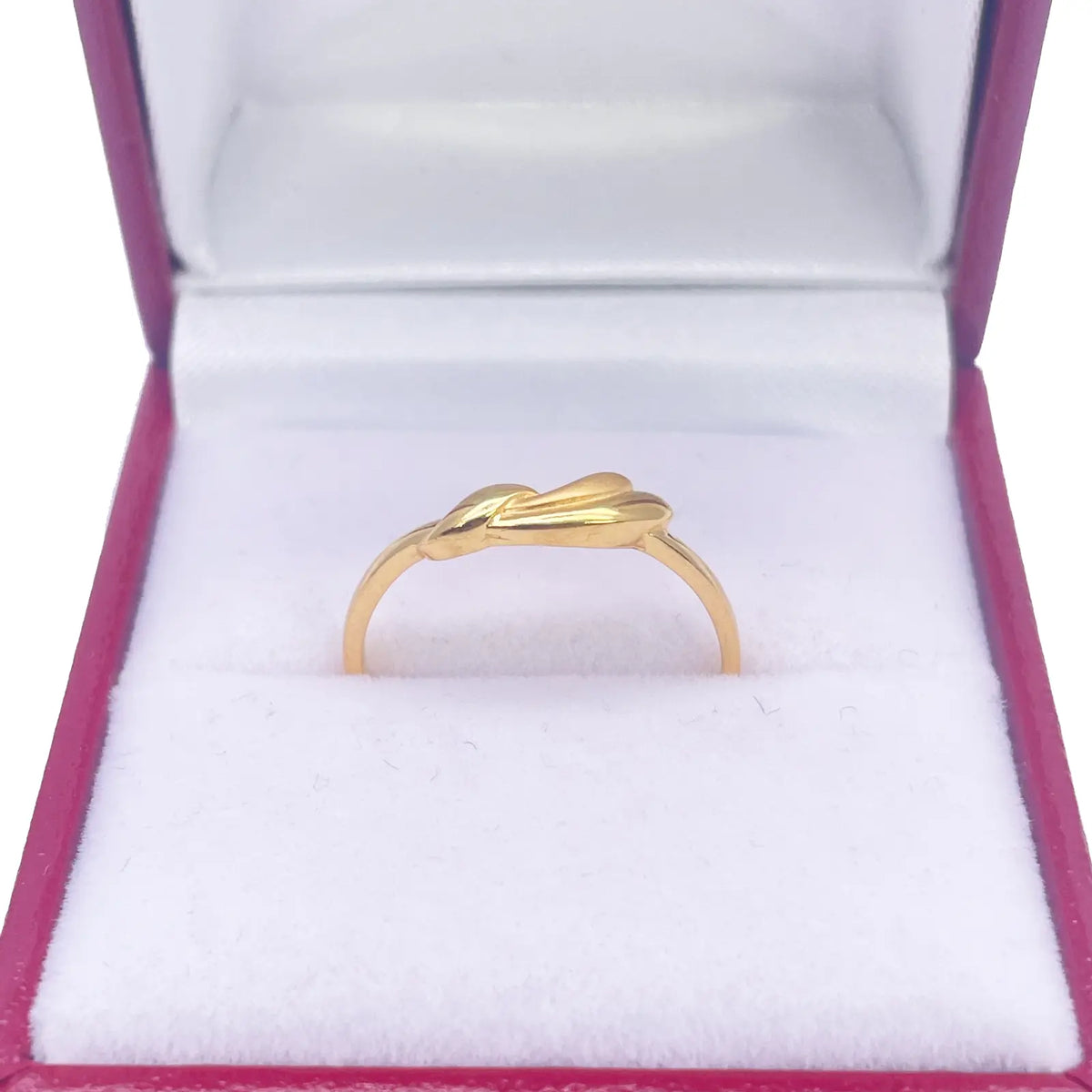 22ct Yellow Gold Beautiful Polished & Matt Minimalist Designed Ring 