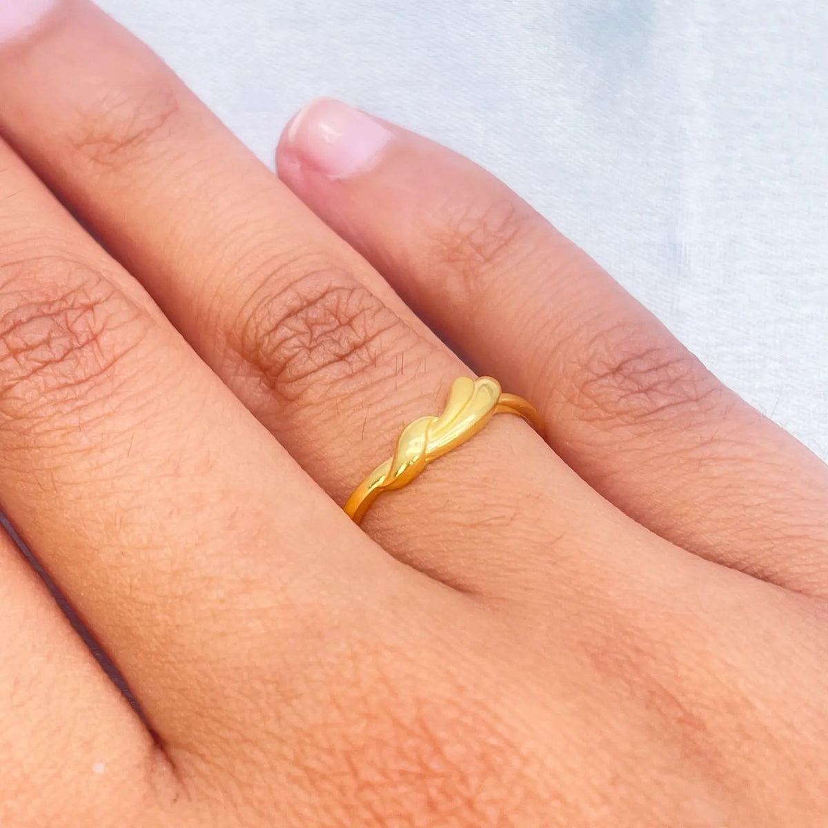 22ct Yellow Gold Beautiful Polished & Matt Minimalist Designed Ring 
