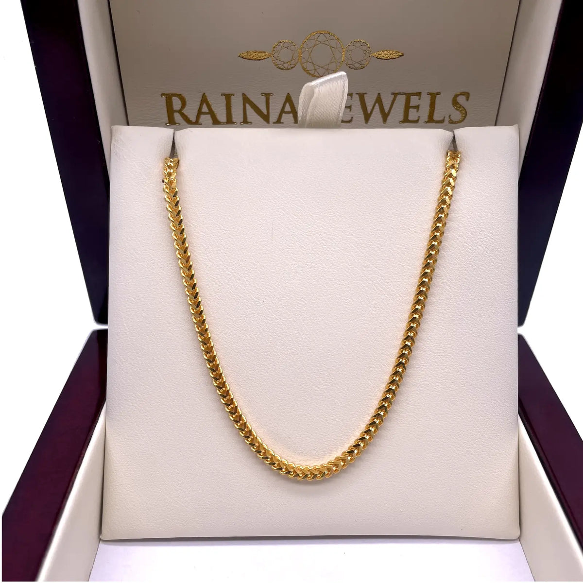 22ct Yellow Gold Braided FoxTail Chain Necklace 22 