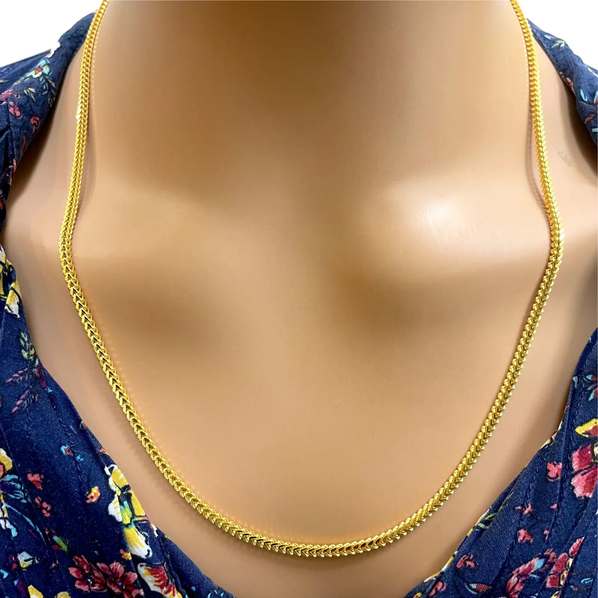 22ct Yellow Gold Braided FoxTail Chain Necklace 22 