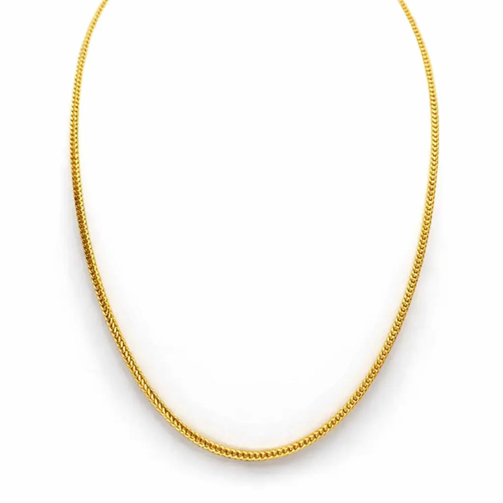 22ct Yellow Gold Braided FoxTail Chain Necklace 22  Gold Necklace
