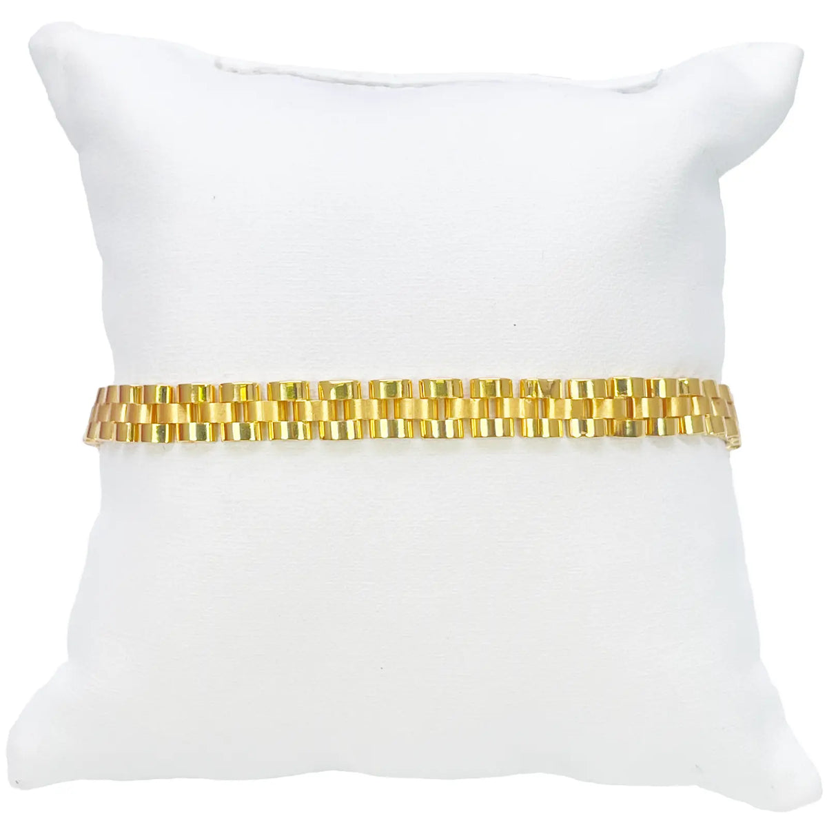 22ct Yellow Gold Brick link Presidential Bracelet 8 Inches 6mm width 