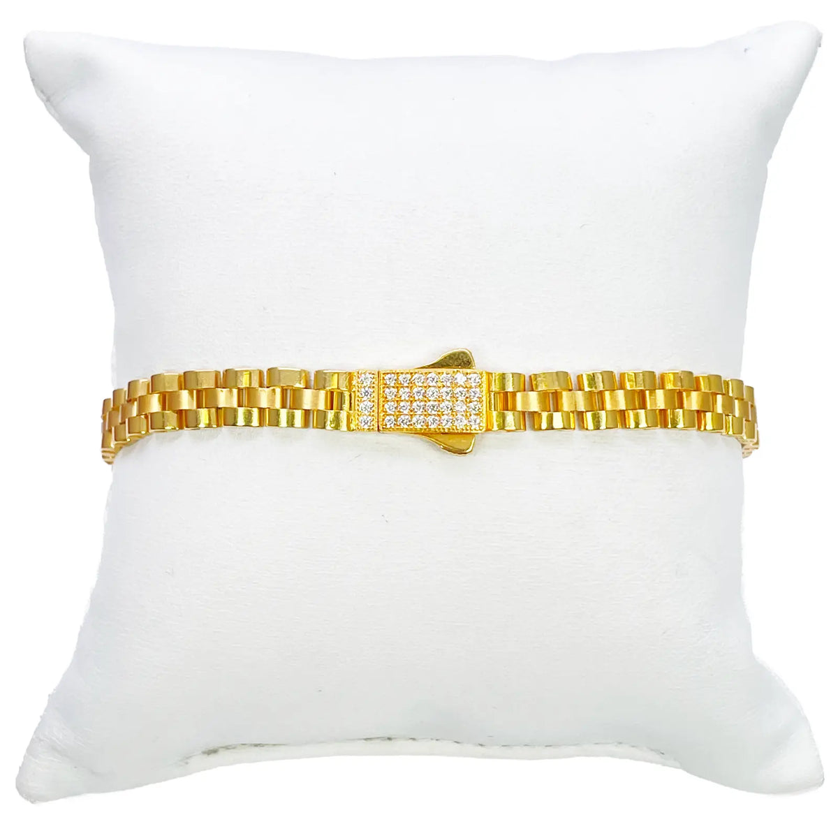 22ct Yellow Gold Brick link Presidential Bracelet 8 Inches 6mm width 