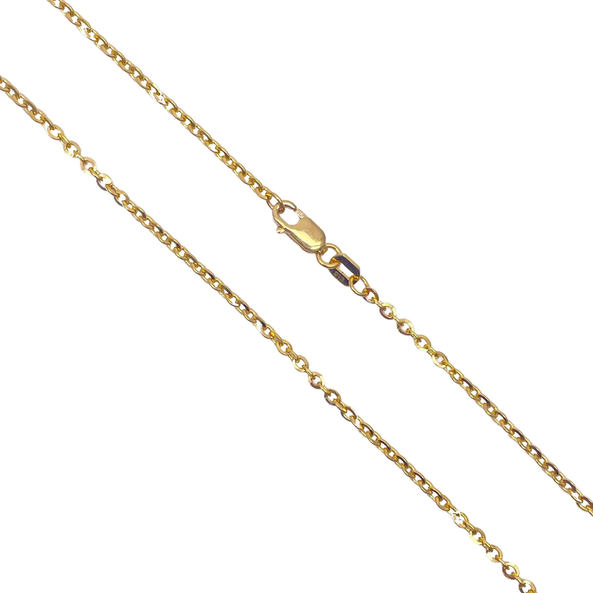 22ct Yellow Gold Cable Link Thin Chain 18''Inches 1.8mm Width 