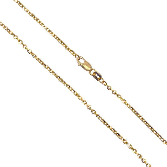 22ct Yellow Gold Cable Link Thin Chain 18''Inches 1.8mm Width 