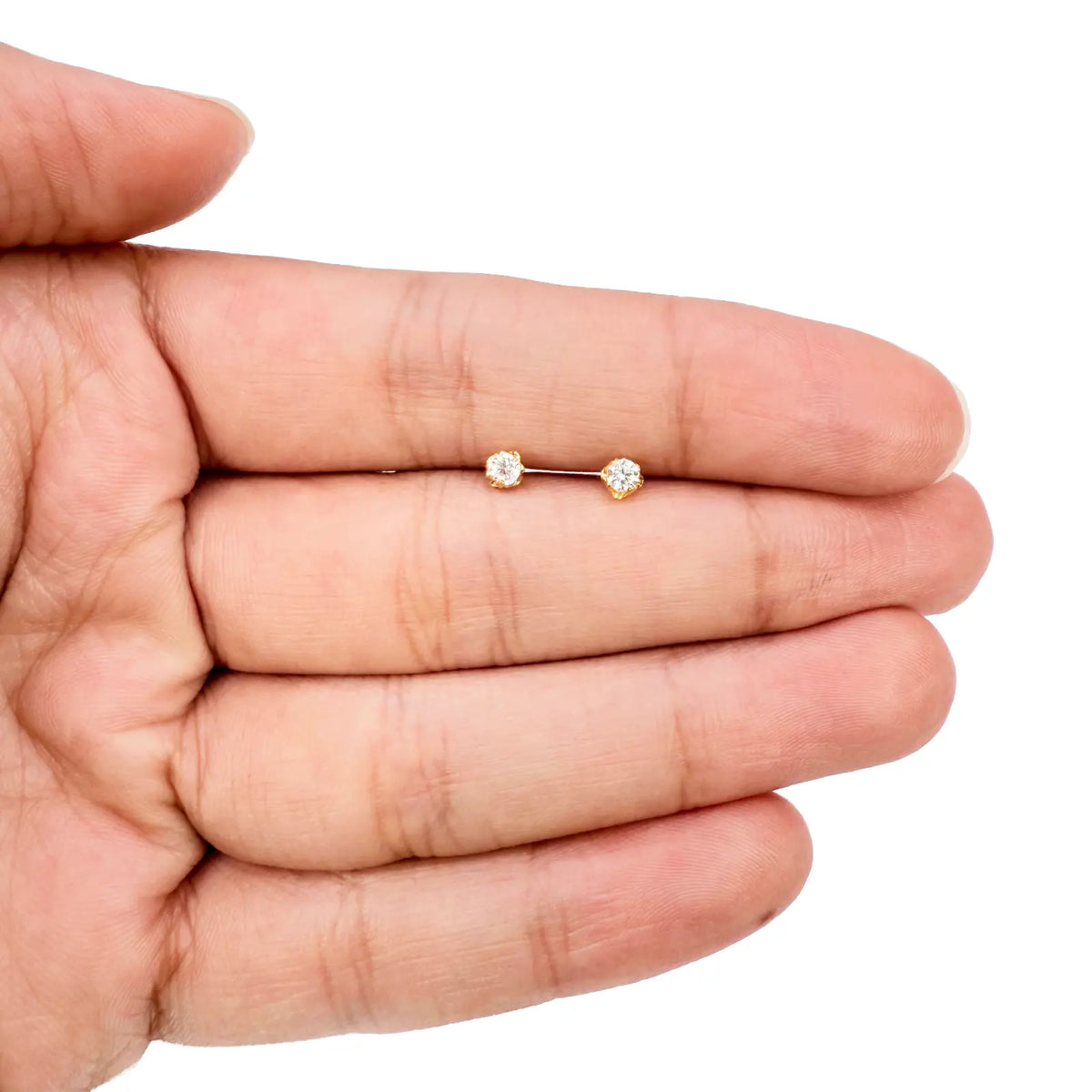 22ct Yellow Gold Children's Stud Earrings, Tragus, Helix Or 2nd Lobe (2.5/3.0mm) 
