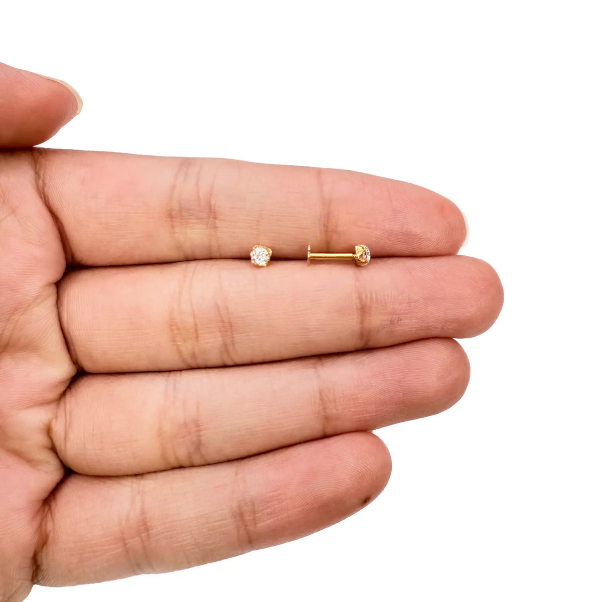 22ct Yellow Gold Children's Stud Earrings, Tragus, Helix Or 2nd Lobe (2.5/3.0mm) 