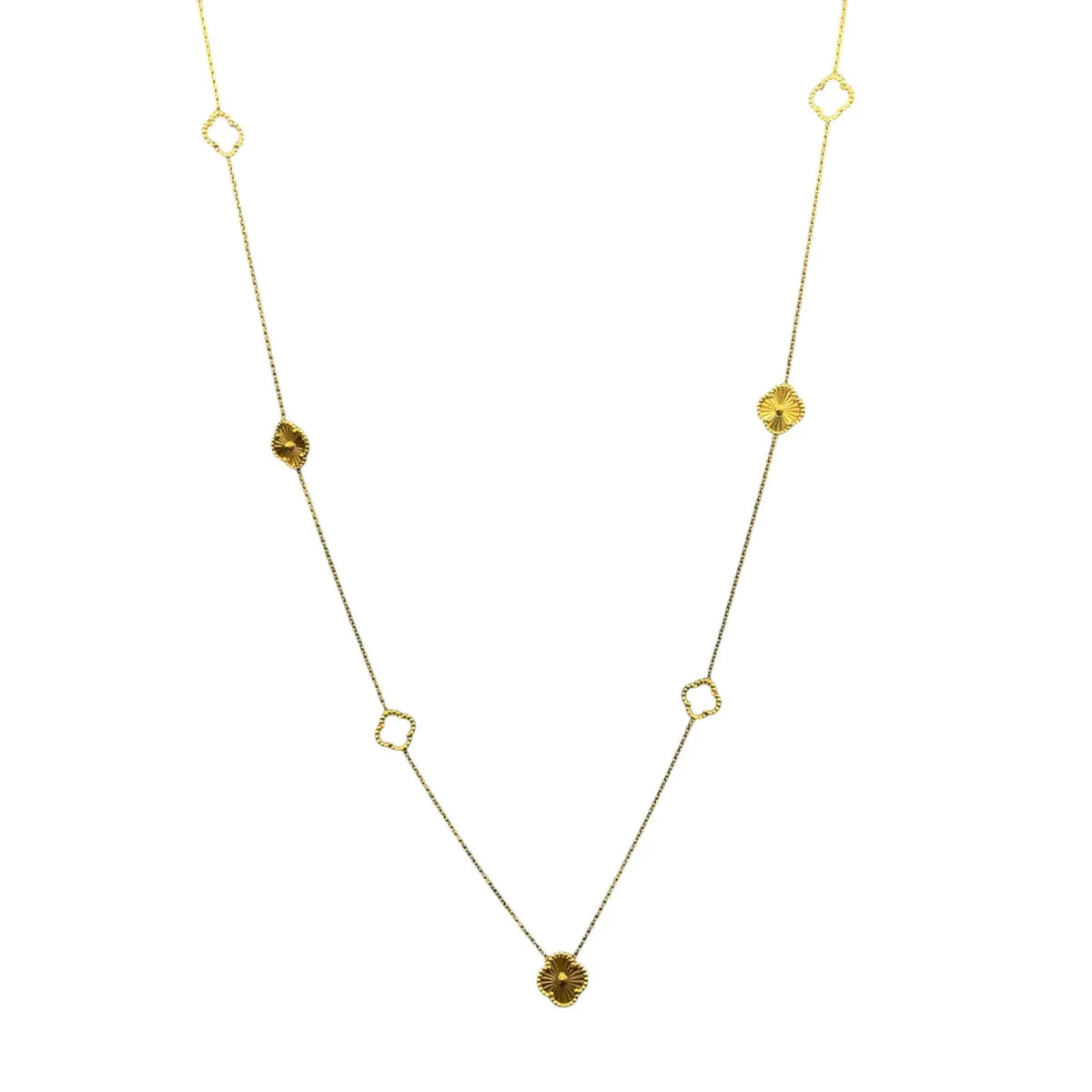 22ct Yellow Gold Clover Pendant Necklace Chain  28 Inches  Gold Necklace