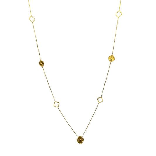 22ct Yellow Gold Clover Pendant Necklace Chain  28 Inches  Gold Necklace