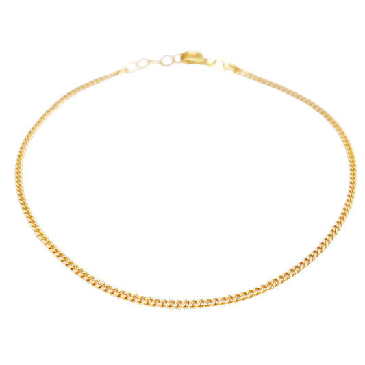22ct Yellow Gold Curb Chain Bracelet Lightweight High Polished 7 Inches¬†