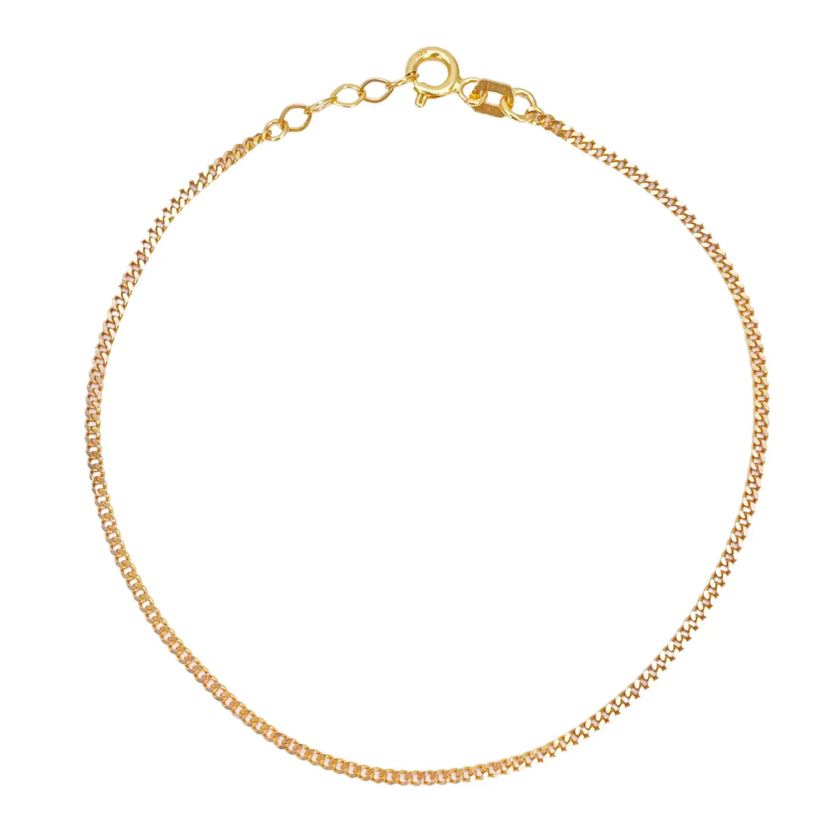 22ct Yellow Gold Curb Chain Bracelet Lightweight High Polished 7 Inches¬†