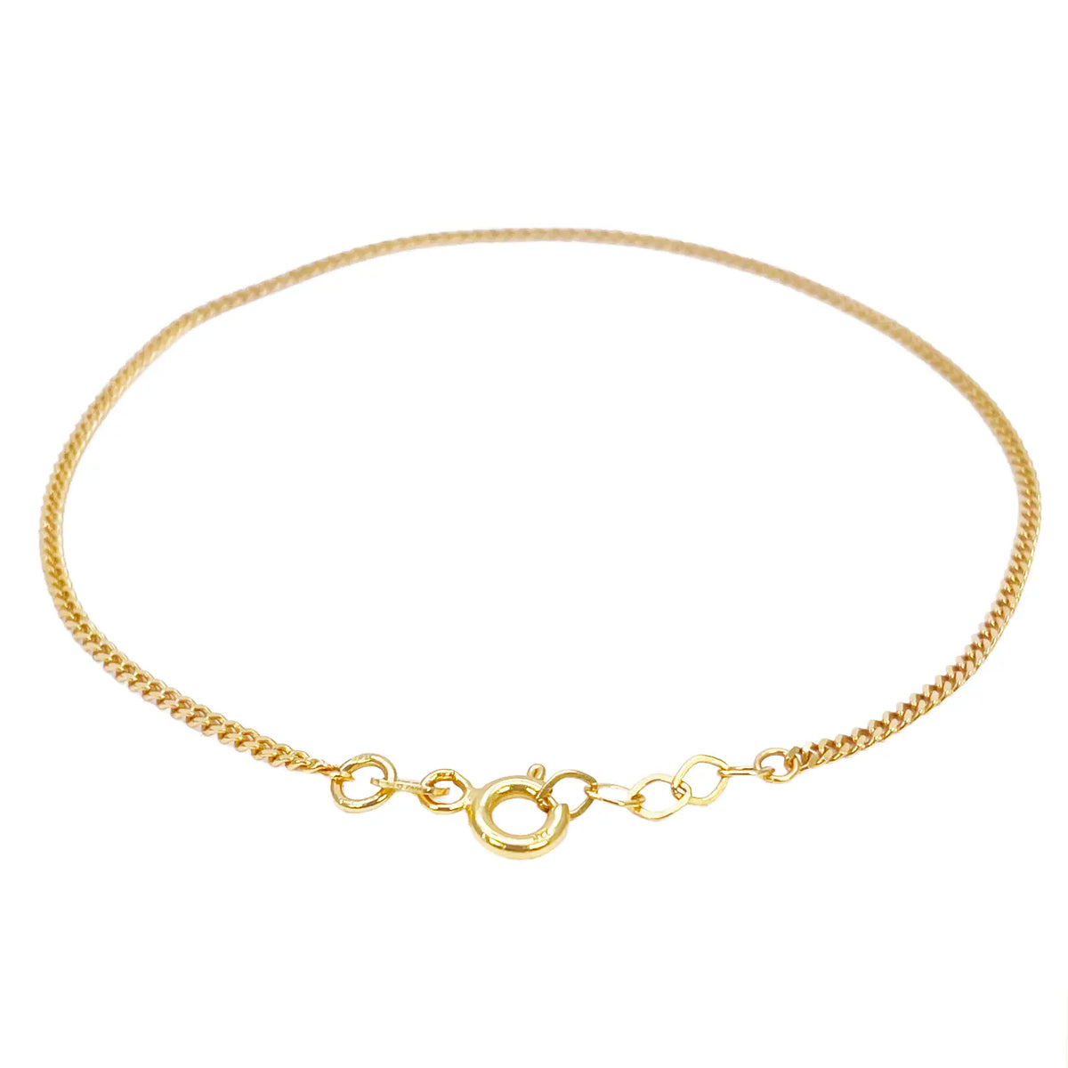 22ct Yellow Gold Curb Chain Bracelet Lightweight High Polished 7 Inches¬†