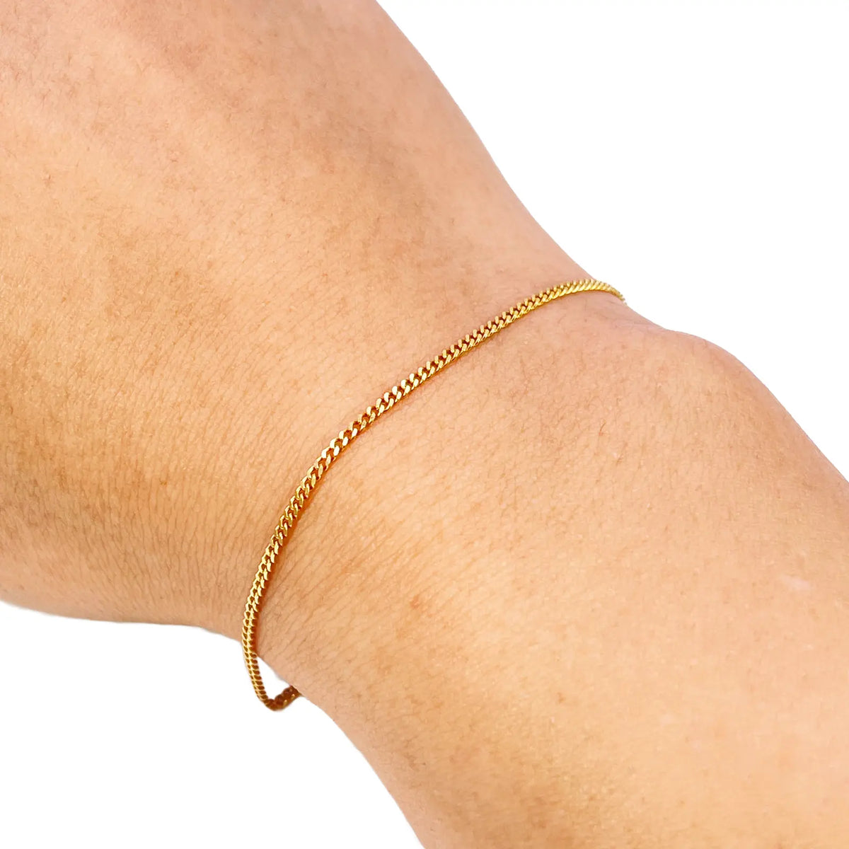 22ct Yellow Gold Curb Chain Bracelet Lightweight High Polished 7 Inches¬†