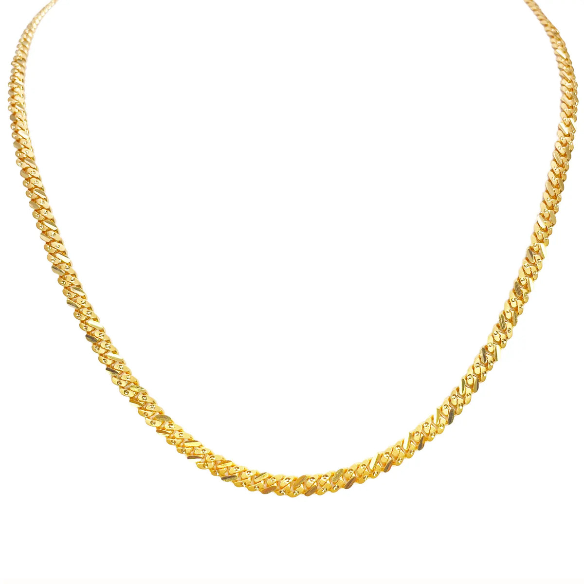 22ct Yellow Gold Curb Chain Necklace 22 Inches 4mm Width 