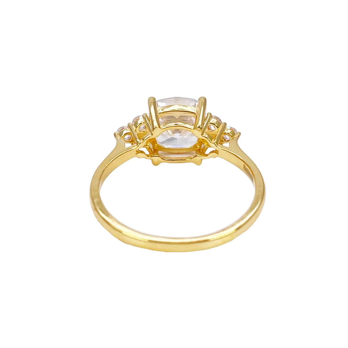 22ct Yellow Gold Cushion Cut Cubic Zirconia Engagement Ring 7mm Width 