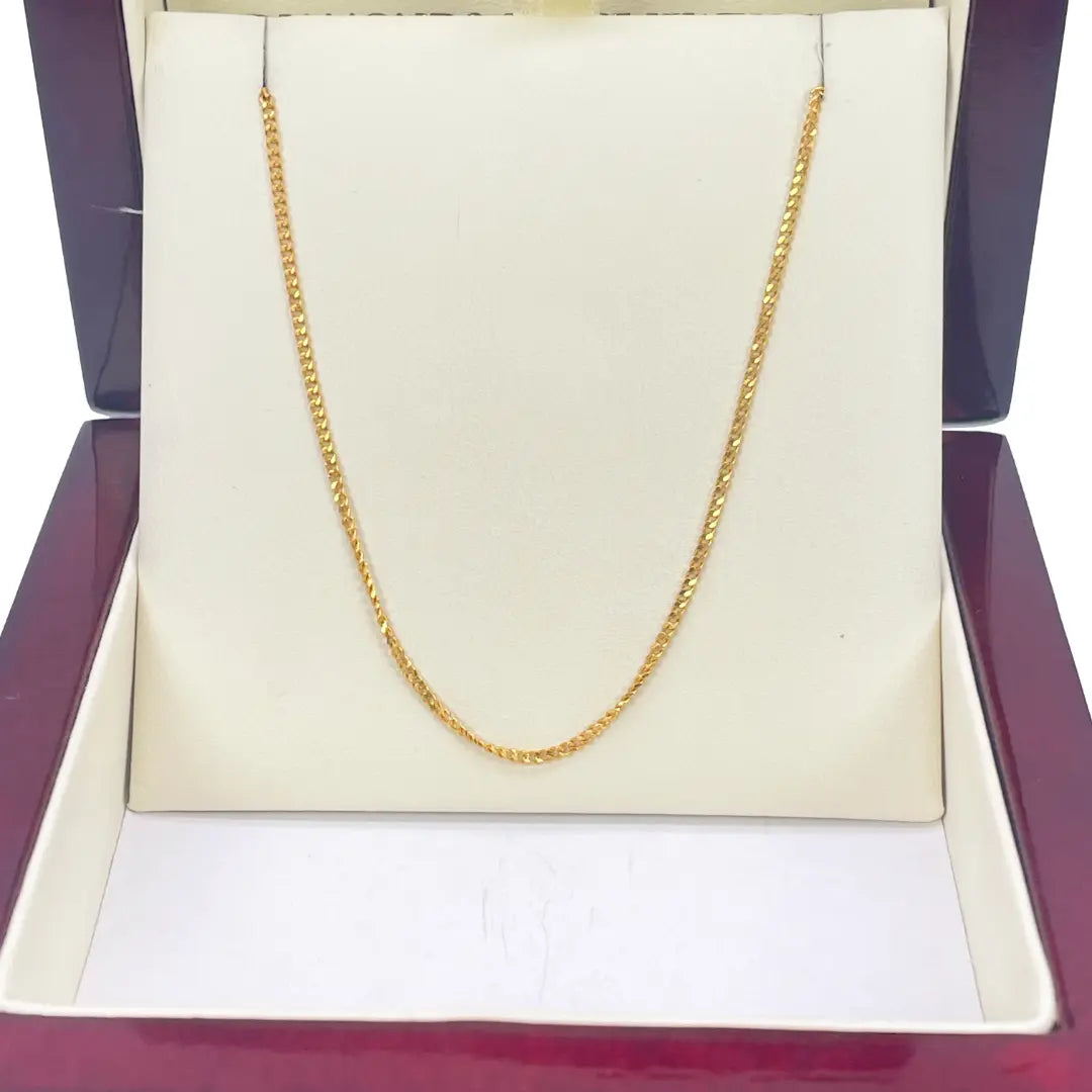 22ct Yellow Gold Diamond Cut Curb Chain 4.39gm, 22 inches 