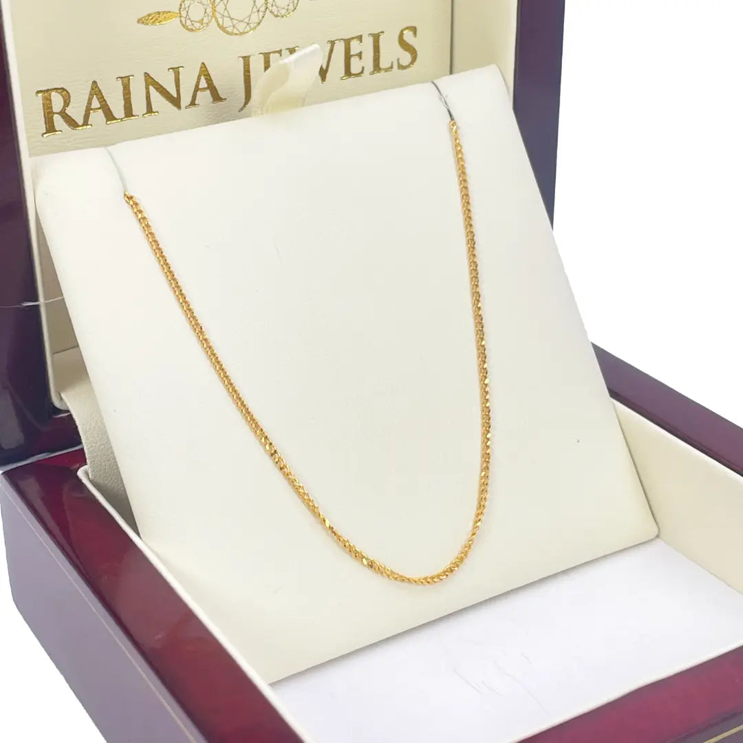 22ct Yellow Gold Diamond Cut Curb Chain 4.39gm, 22 inches 