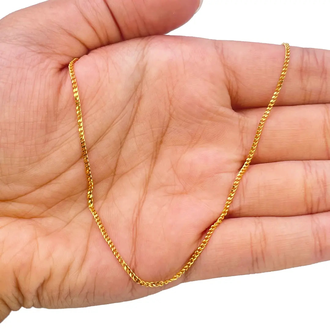 22ct Yellow Gold Diamond Cut Curb Chain 4.39gm, 22 inches 