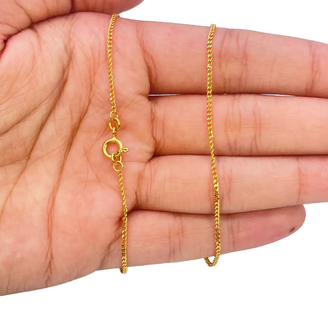22ct Yellow Gold Diamond Cut Curb Chain 4.39gm, 22 inches 