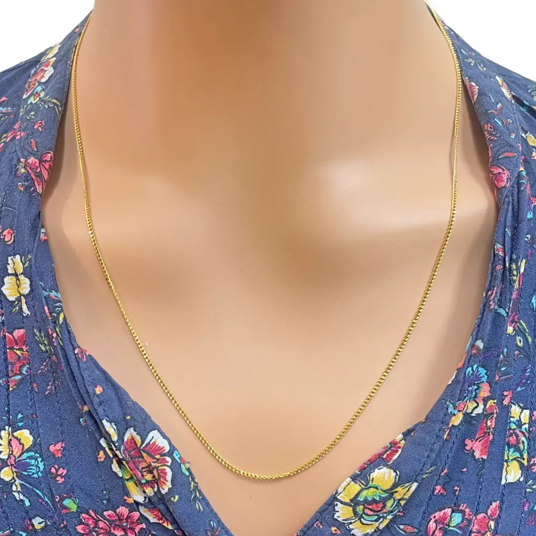 22ct Yellow Gold Diamond Cut Curb Chain 4.39gm, 22 inches 