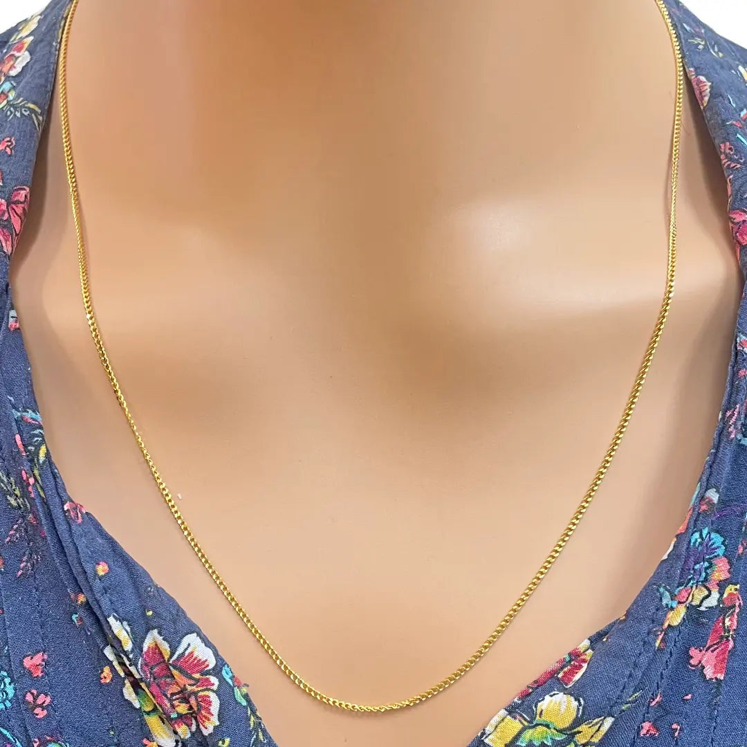 22ct Yellow Gold Diamond Cut Curb Chain 4.39gm, 22 inches 