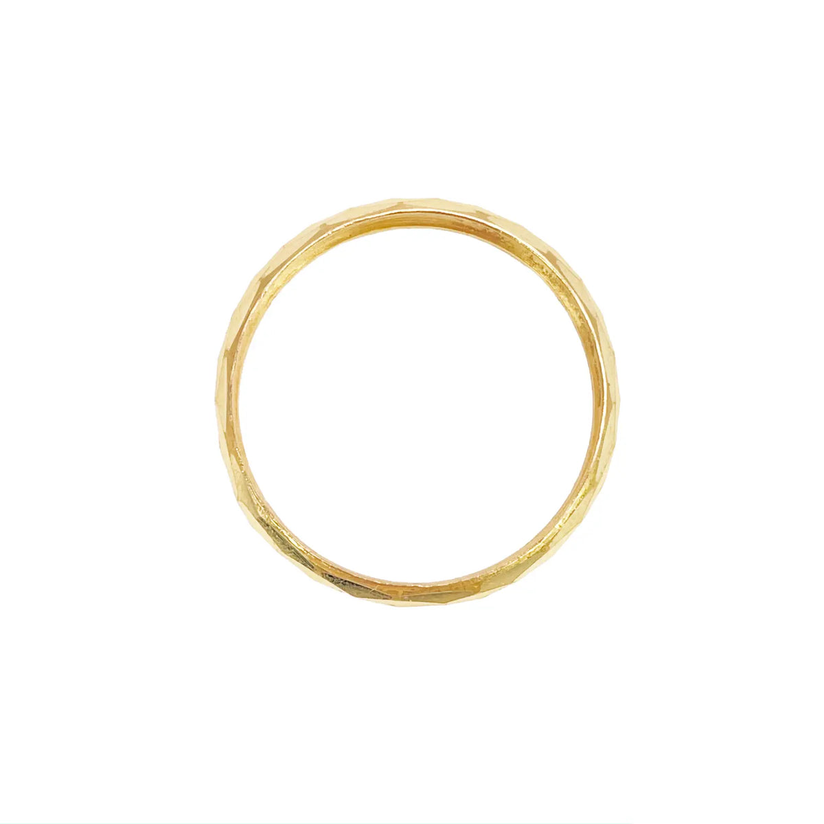 22ct Yellow Gold Diamond-Cut Faceted High-Polish Band Ring  Gold Bands