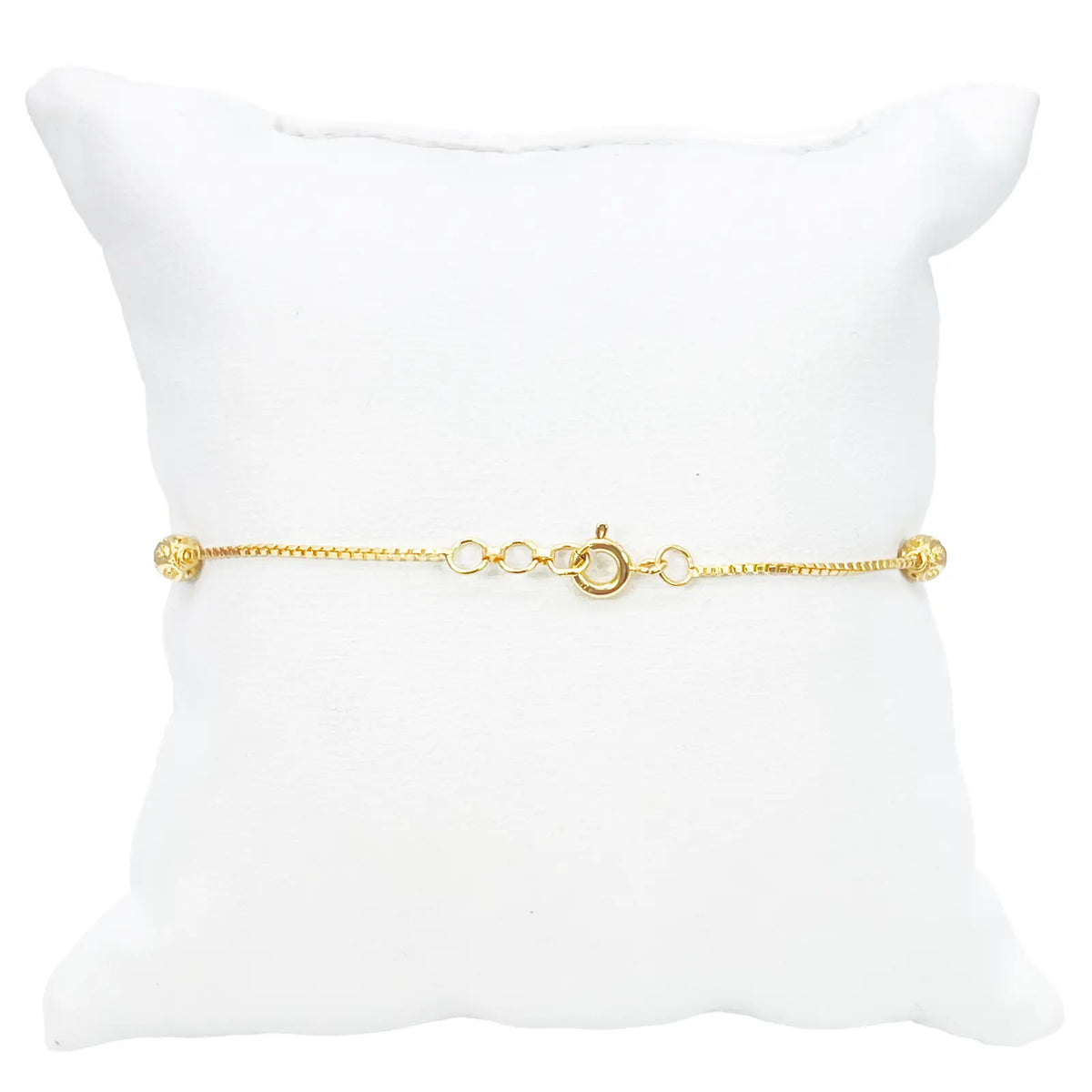 22ct Yellow Gold Diamond Cut Gold Beaded Bracelet 8 inches 