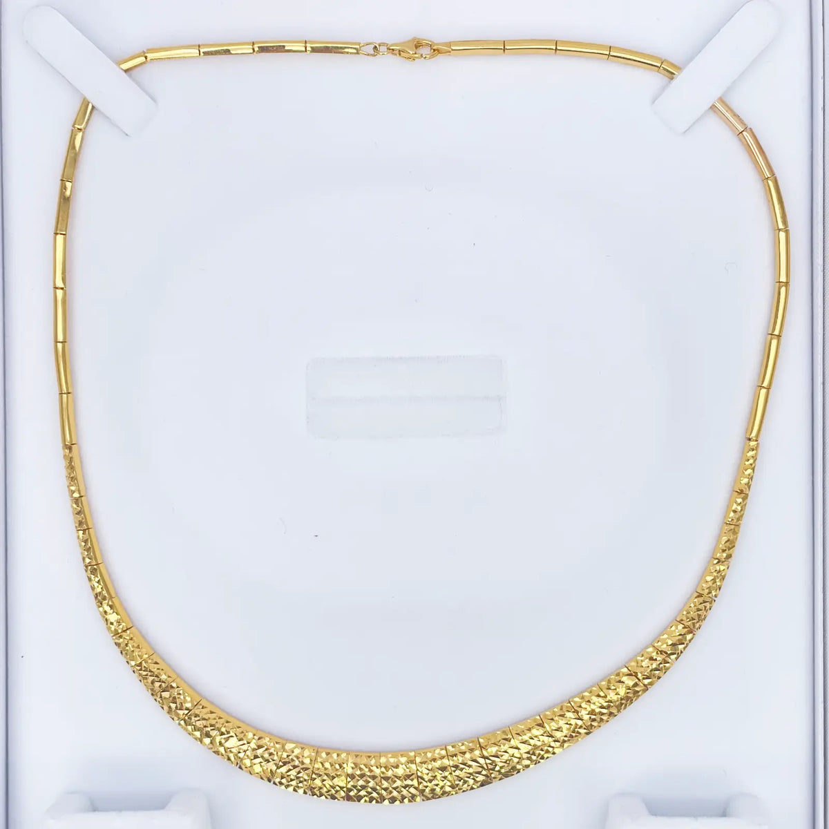 22ct Yellow Gold Diamond Cut Shimmer Textured Necklace 16'' inches 
