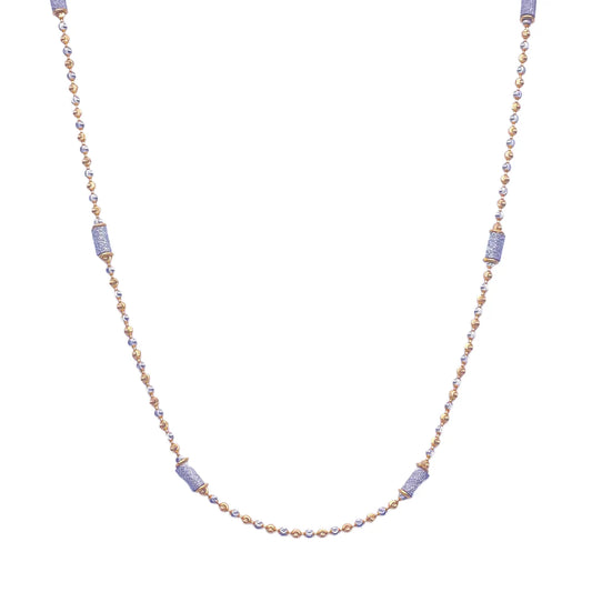 22ct Yellow Gold Fancy Diamond Cut & Sparkly  Beaded Chain Necklace 22Inches 