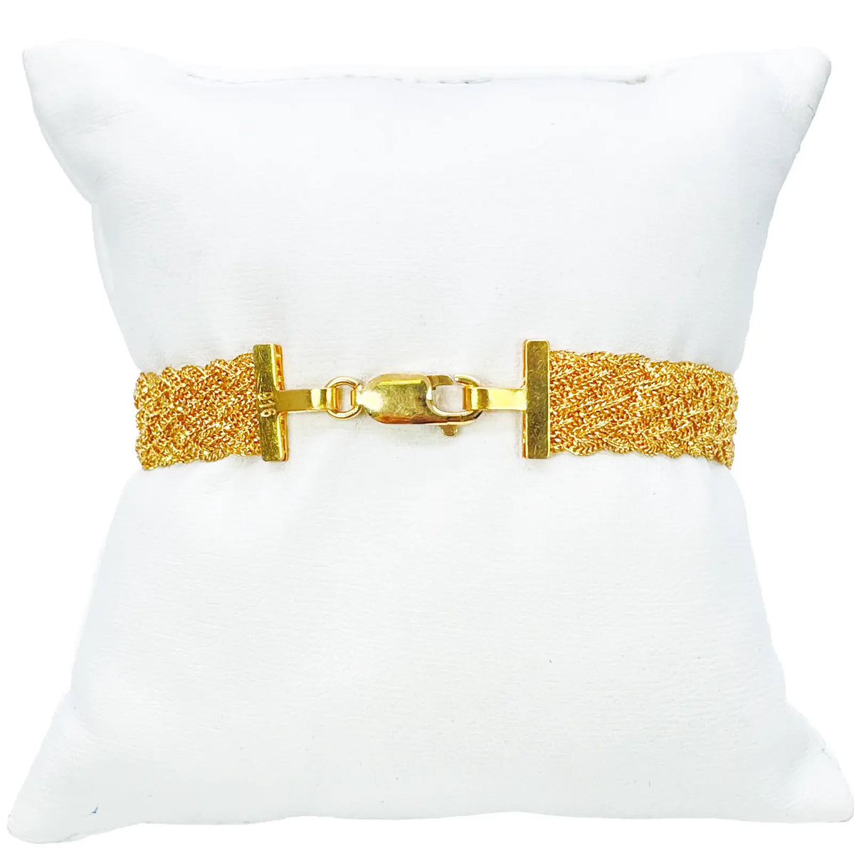 22ct Yellow Gold Fancy Filigree Style  Braided Bracelet 7 inches 10mm Width 