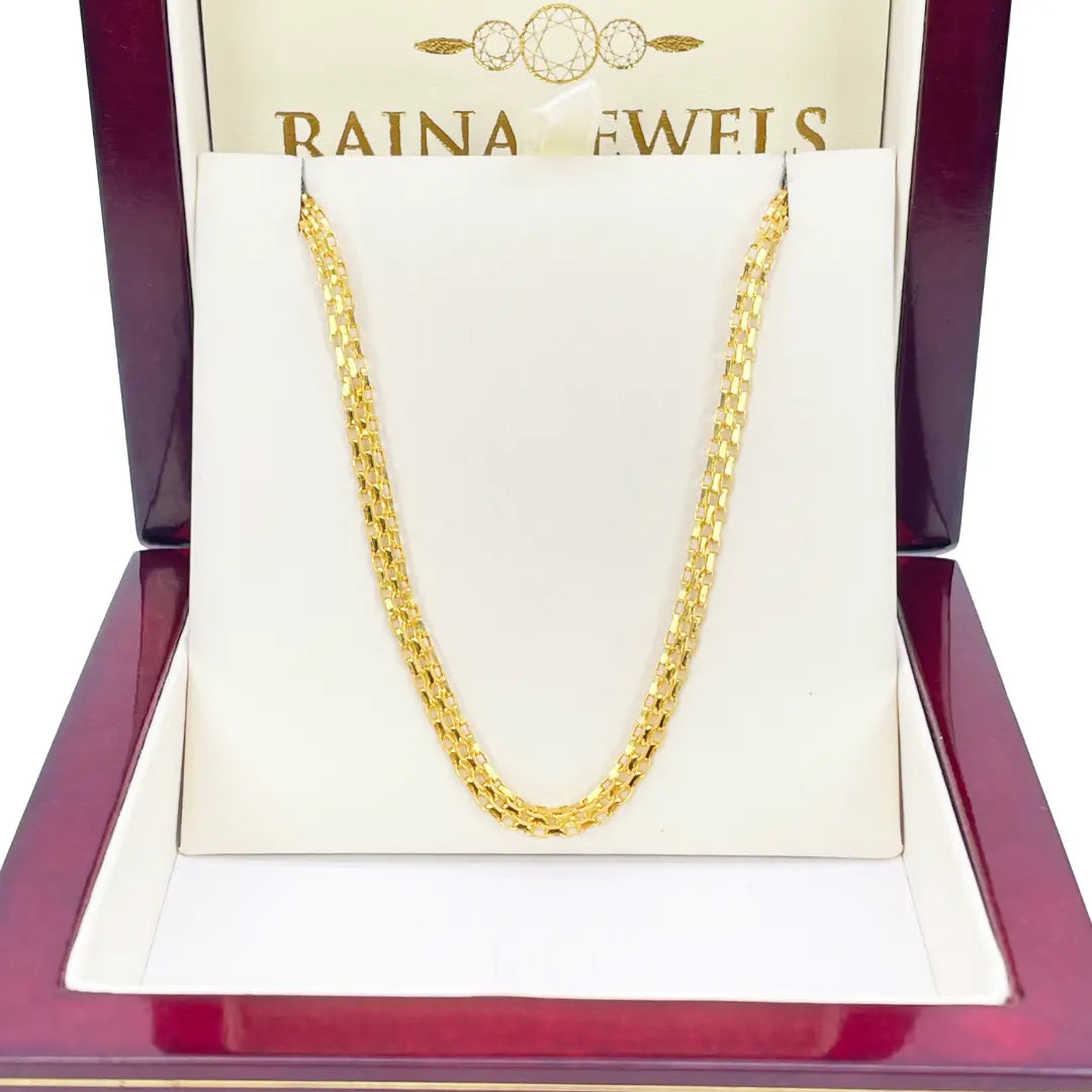 22ct Yellow Gold Fancy Link Flat Chain Necklace 18 inches 3.9mm Width  Chains