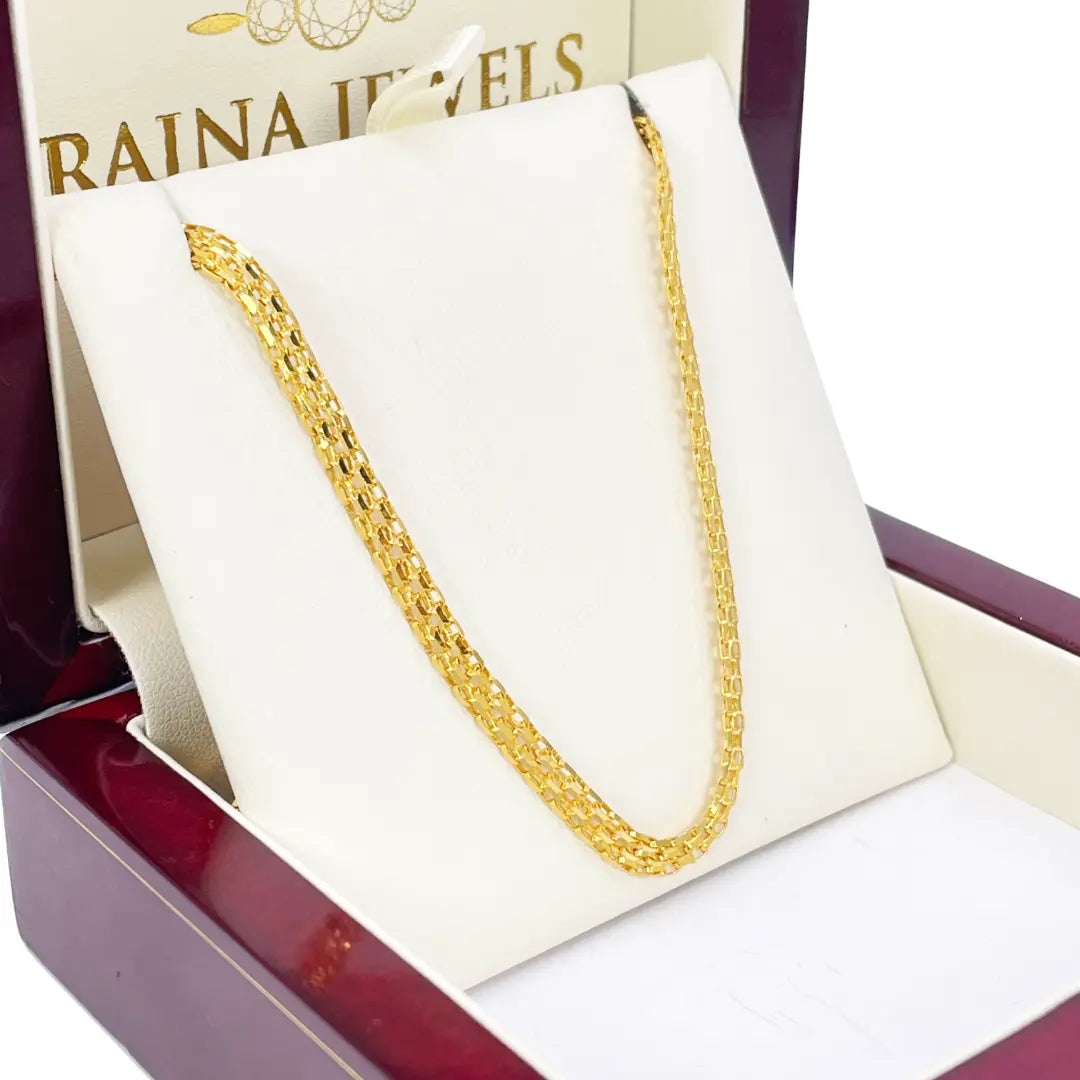 22ct Yellow Gold Fancy Link Flat Chain Necklace 18 inches 3.9mm Width  Chains