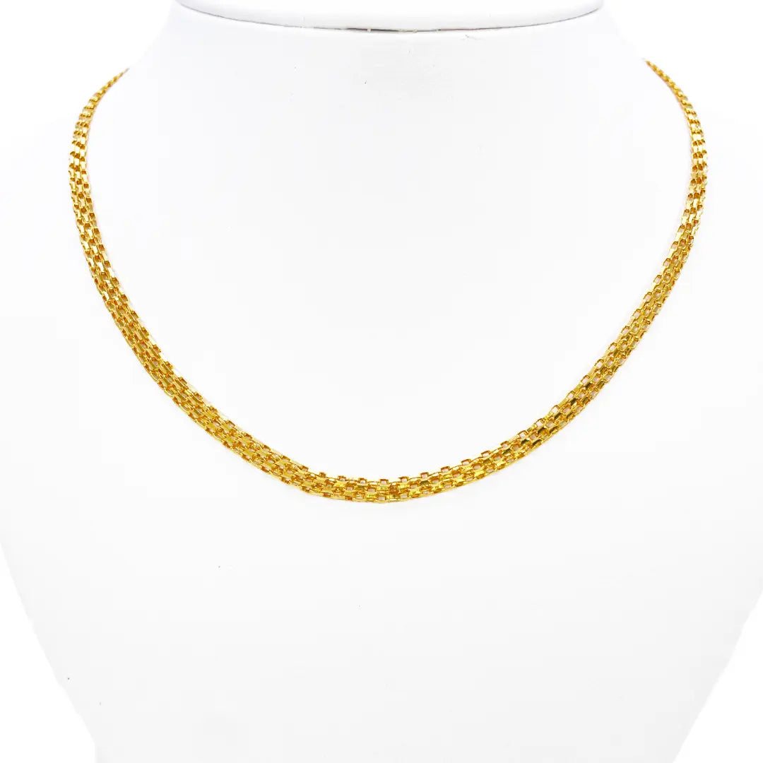 22ct Yellow Gold Fancy Link Flat Chain Necklace 18 inches 3.9mm Width  Chains