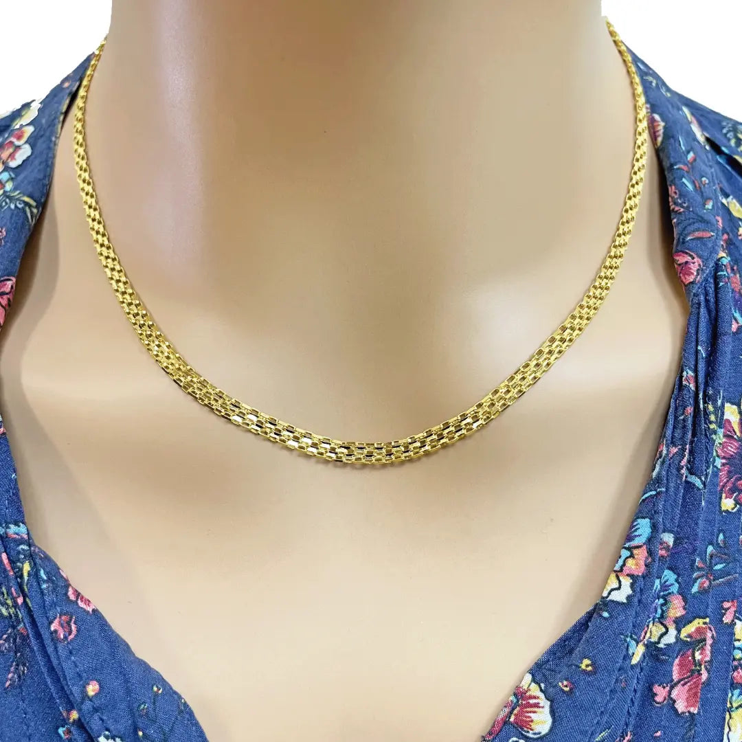 22ct Yellow Gold Fancy Link Flat Chain Necklace 18 inches 3.9mm Width  Chains