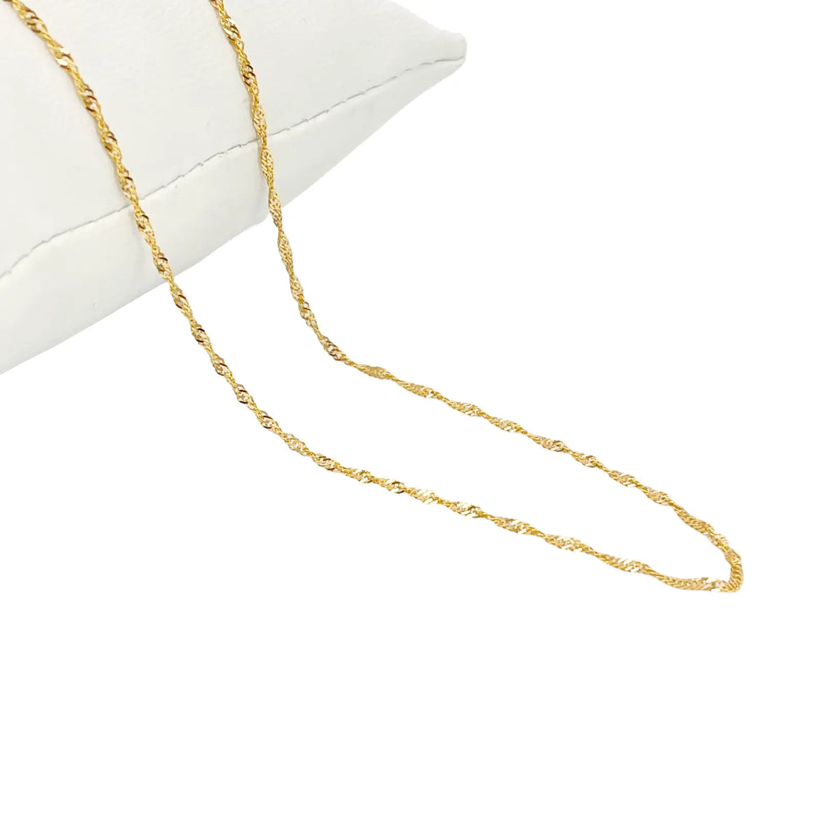 22ct Yellow Gold Fancy Twisted Ripple Chain Necklace 16''inches 1.3mm Width 